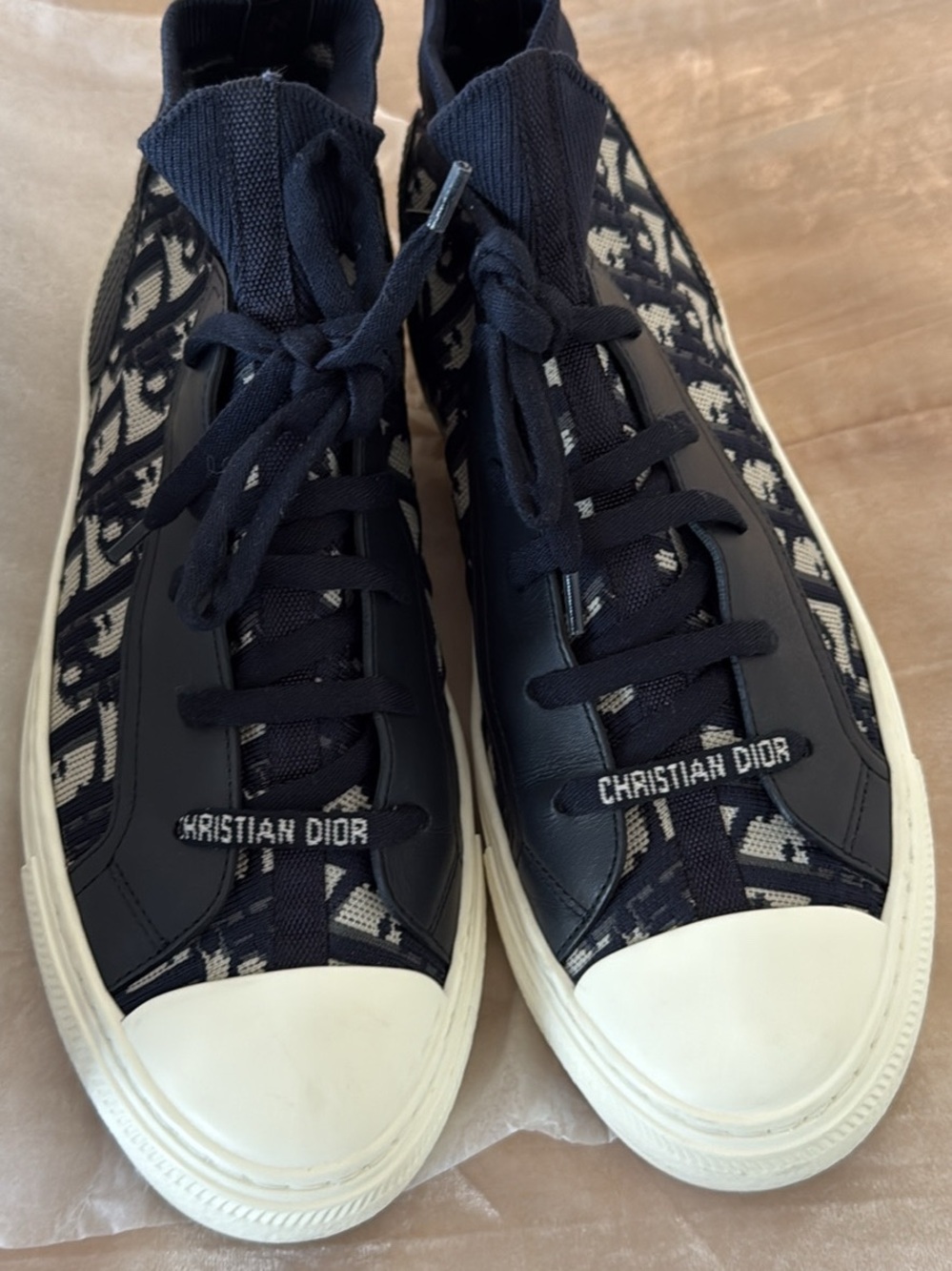Dior Women's Navy & White Oblique Low-Top Sneakers